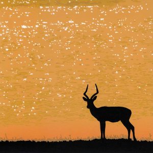 At the end of the day - Reduction Linocut - Kim Herringe