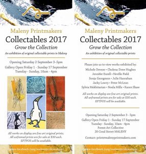 Maleny Printmakers Collectables 2017 - An Exhibition