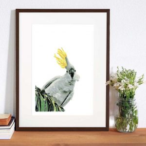 Framed example of Watching giclee reproduction - Ruffled Feathers