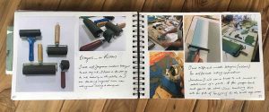my printmaking process book - brayers and rollers - Kim Herringe