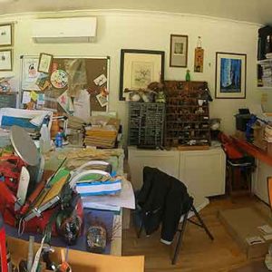 My studio December 2018, even after a tidy up!