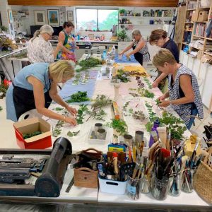 Eco-print on silk and paper workshop November 2019