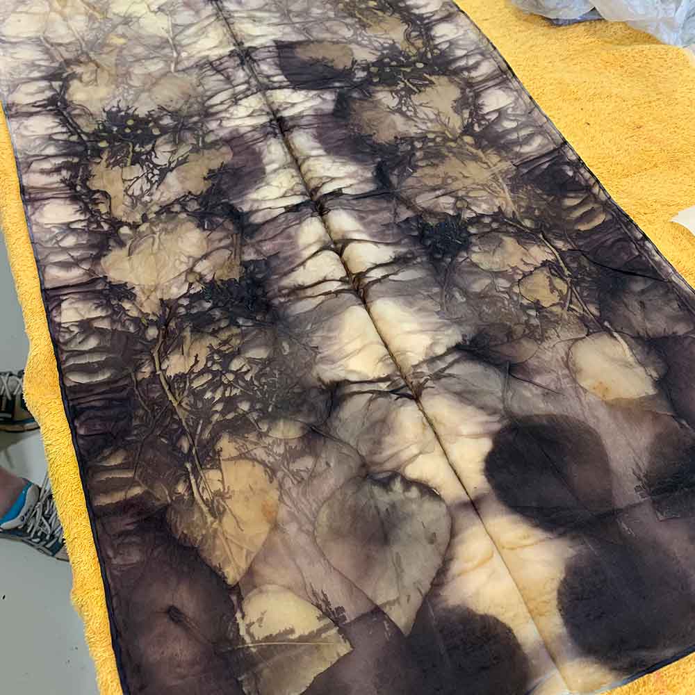 eco printing on silk Kim Herringe