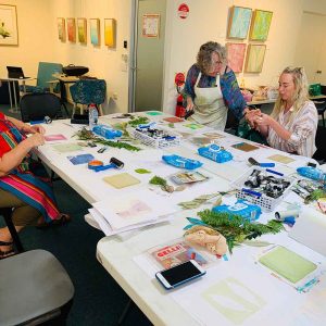 Grounded Carers group monotype workshop