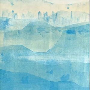 Grounded in Blue - Gelatin Plate monotype print