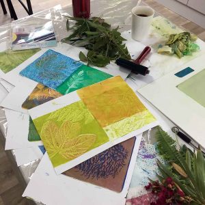 Palmwoods Arts & Crafts Group Gel Print Monotype workshop