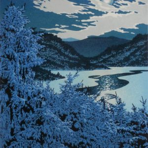 Moonlight Lead, William Hays reduction linocut