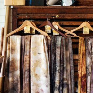 Eco-printed silk scarves, Kim herringe