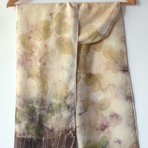Botanical Eco Print Silk Scarf 160-01