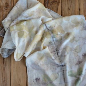 Botanical Print Silk Scarf 160-01