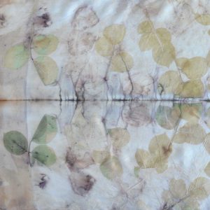 Botanical Print Silk Scarf 160-01