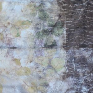 Botanical Print Silk Scarf 160-01