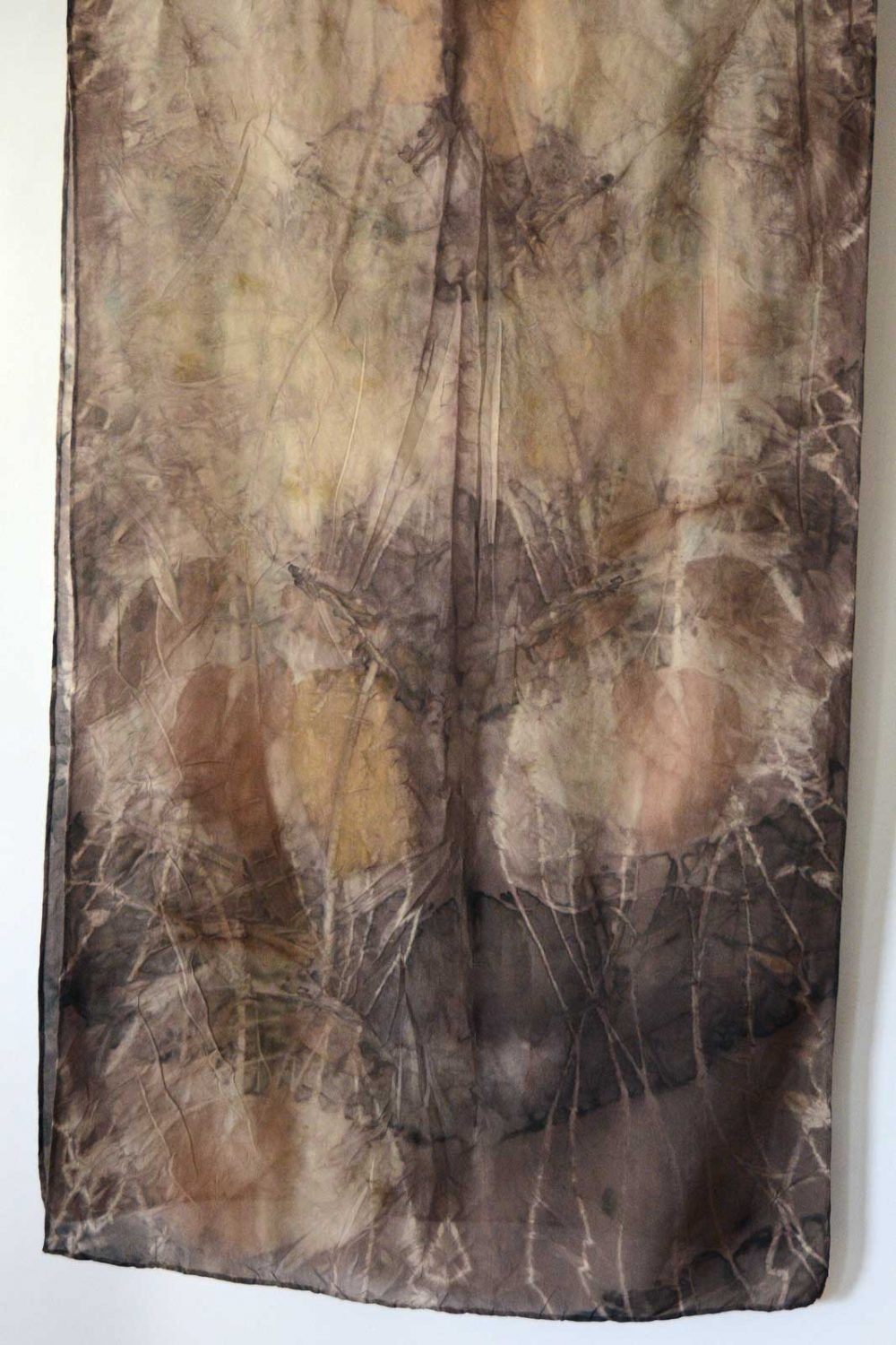Botanical Eco Print Silk Scarf 160-03