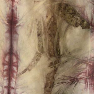 Botanical Eco Print Silk Scarf 160-04 - detail