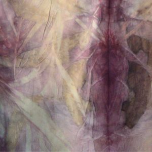 Botanical Eco Print Silk Scarf 160-04 - detail