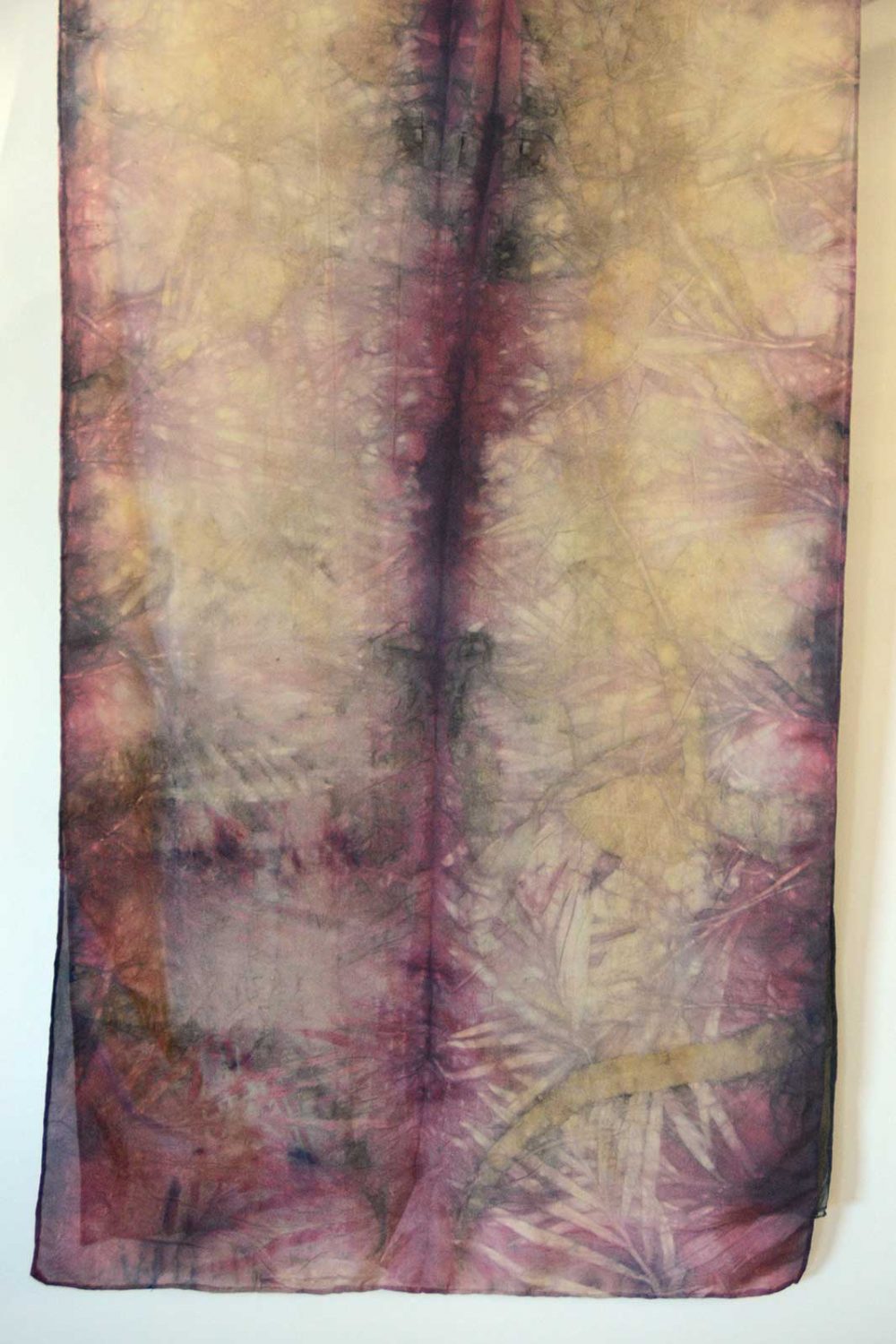 Botanical Eco Print Silk Scarf 160-05