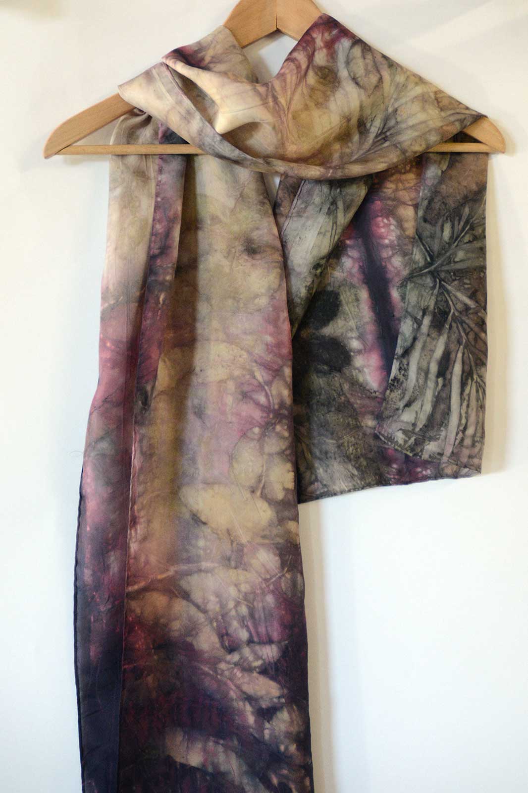 Eco-print Silk Scarf – 160x42cm