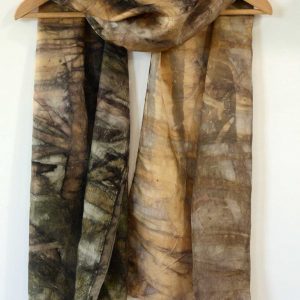 Botanical Eco Print Silk Scarf 160-11