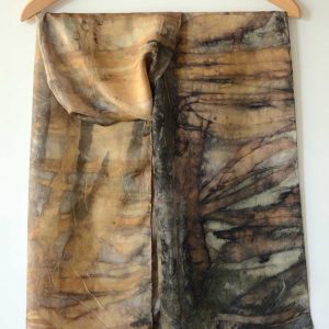 Botanical Eco Print Silk Scarf 160-11