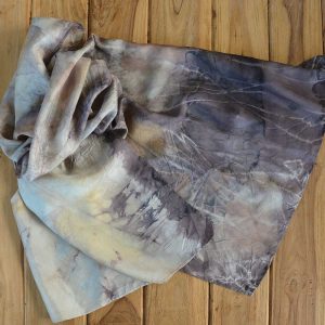 Botanical Print Silk Scarf 160-03