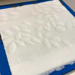 Doubt - embossing lino block, printing