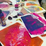 Private Group gel plate printing workshop - Mary MacKillop high school