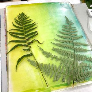 Wandering 1 ... gel plate monoprint in progress