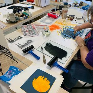 Colour and Reductive Linoprinting workshop July 2020