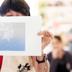 Printmaking workshops with Kim Herringe, Maleny. Linocut workshop