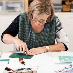 Printmaking workshops with Kim Herringe, Maleny. Linocut workshop