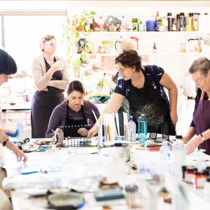 Printmaking workshops with Kim Herringe, Maleny. Linocut workshop