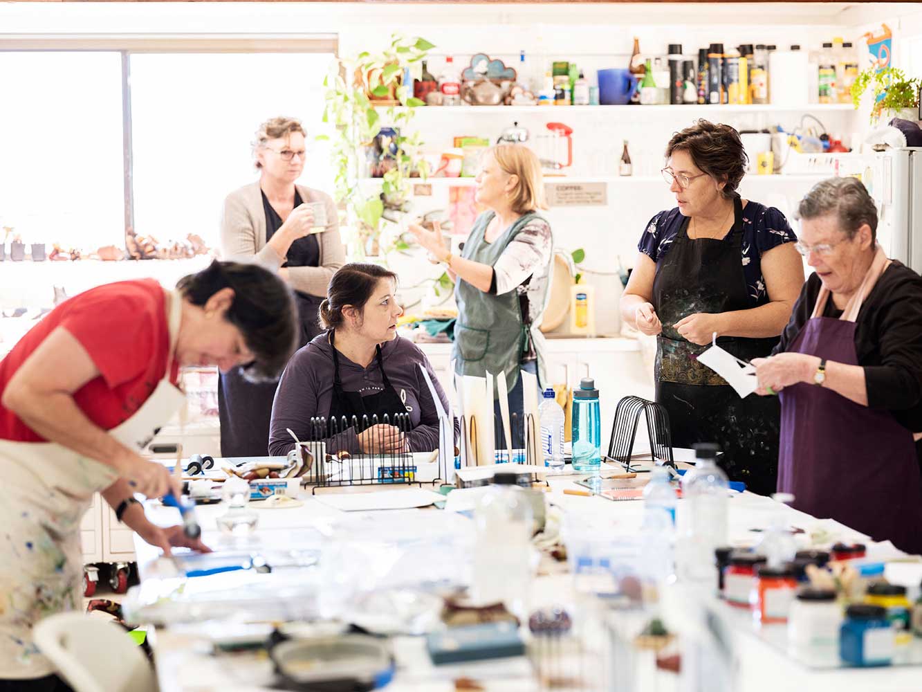 Printmaking workshops with Kim Herringe, Maleny. Linocut workshop