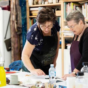 Printmaking workshops with Kim Herringe, Maleny. Linocut workshop