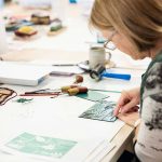 Printmaking workshops with Kim Herringe, Maleny. Linocut workshop