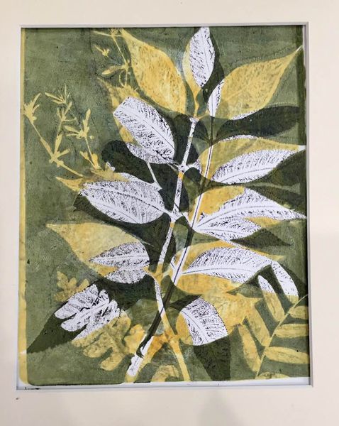 Gelli Plate Printing with Leaves - Hop-A-Long Studio