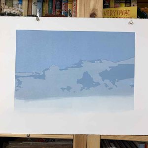 The long way home - Reduction Linocut layer 3