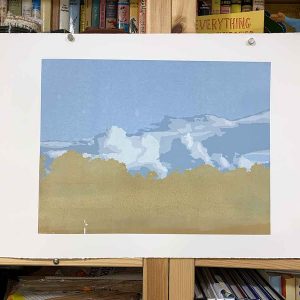 The long way home - Reduction Linocut layer 7 & 8