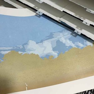 The long way home - Reduction Linocut layer 7 & 8