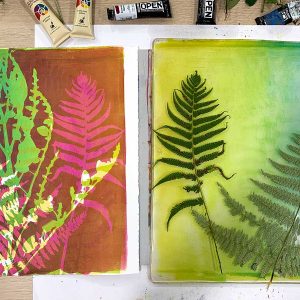 Wandering 1 ... gel plate monoprint in progress