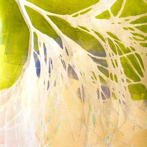 beachcombing inspired gelatin plate monoprint