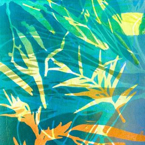 beachcombing inspired gelatin plate monoprint