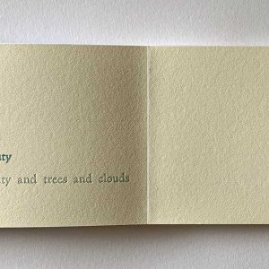 I saw space and beauty and trees and clouds