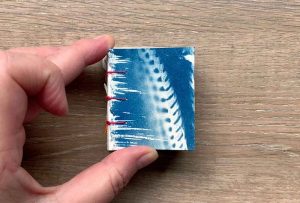 Mini accordian coptic bound cyanotype artist books