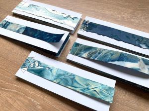 Cyanotype stab stitched book