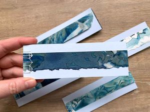 Cyanotype stab stitched book