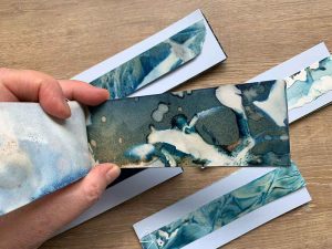 Cyanotype stab stitched book