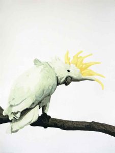 Come on ... come with me - reduction linocut