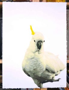 Wait for me - Reduction linocut