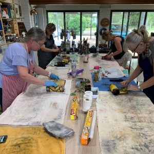 Eco-printing on silk and paper - February 2021