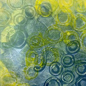 Gelatin plate monoprinting workshop February 2021
